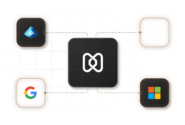 Visual demonstrating identity-based access with Hexnode Access, featuring integrations with major authentication providers.