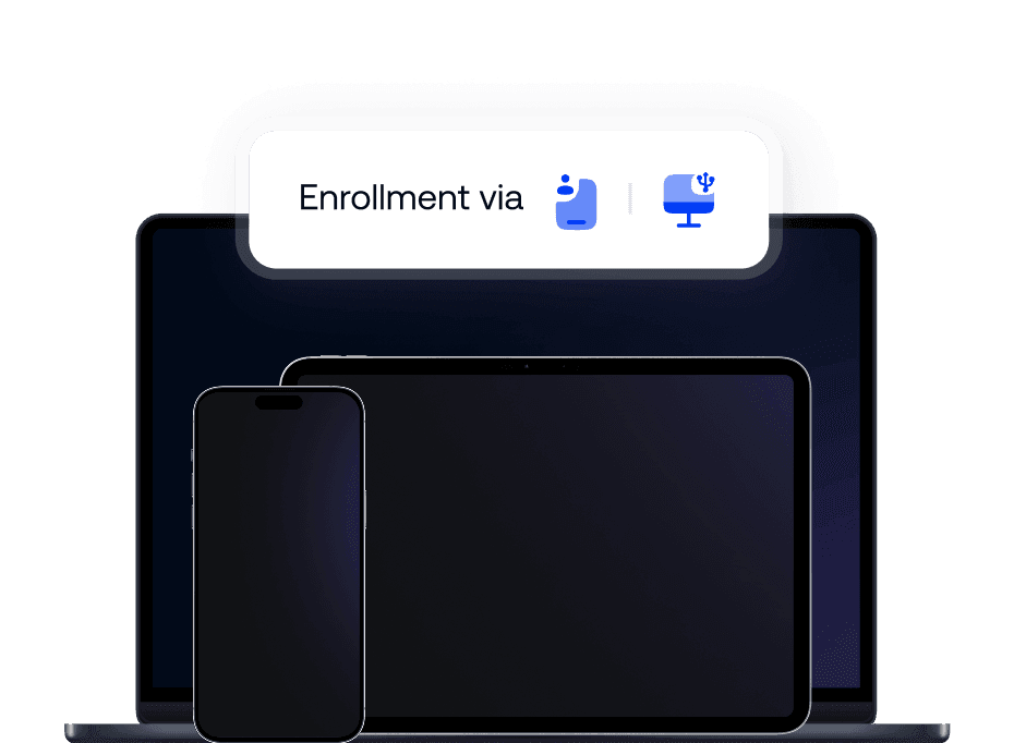 UEM enrollment across mobile and desktop devices via user or admin methods