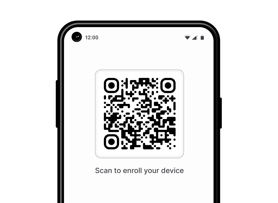 QR code-based device enrollment screen for quick UEM onboarding