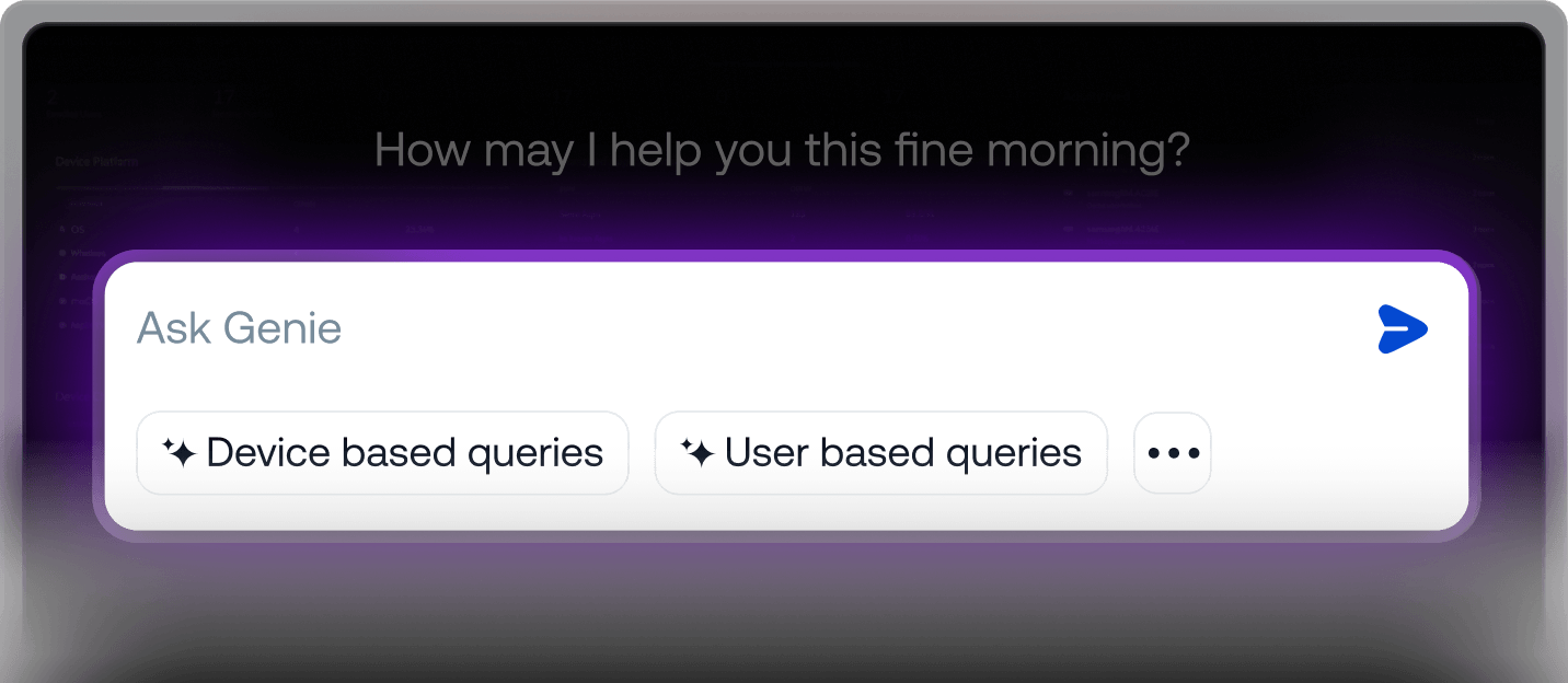 The Hexnode Genie interface showing a the Fix it with Genie AI function.