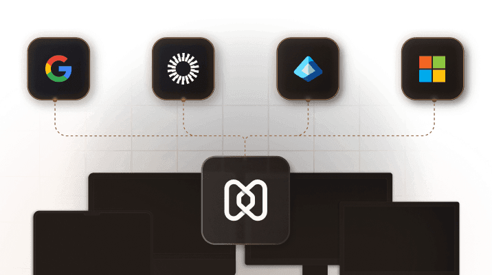 Identity provider logos connected to Hexnode Access