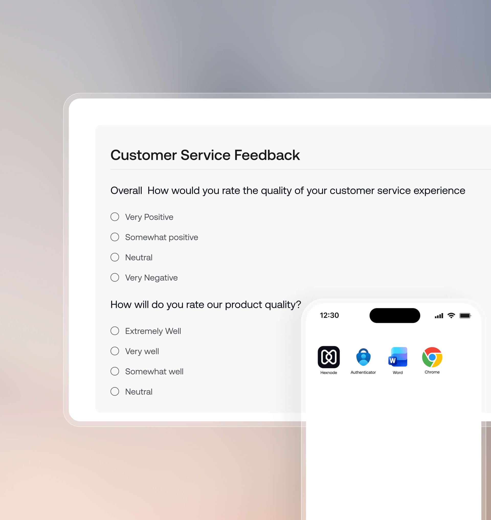 Tablets, mobile devices, and displays locked to approved business apps and workflows using Hexnode kiosk management.