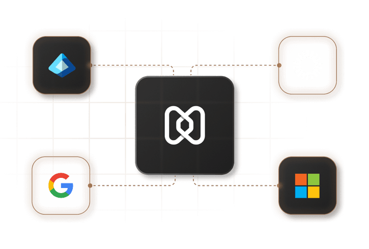 Image showing Hexnode integrating with major identity providers like Google and Microsoft for unified access.