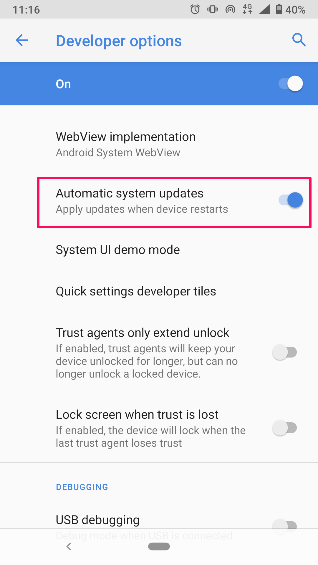 Block automatic system updates