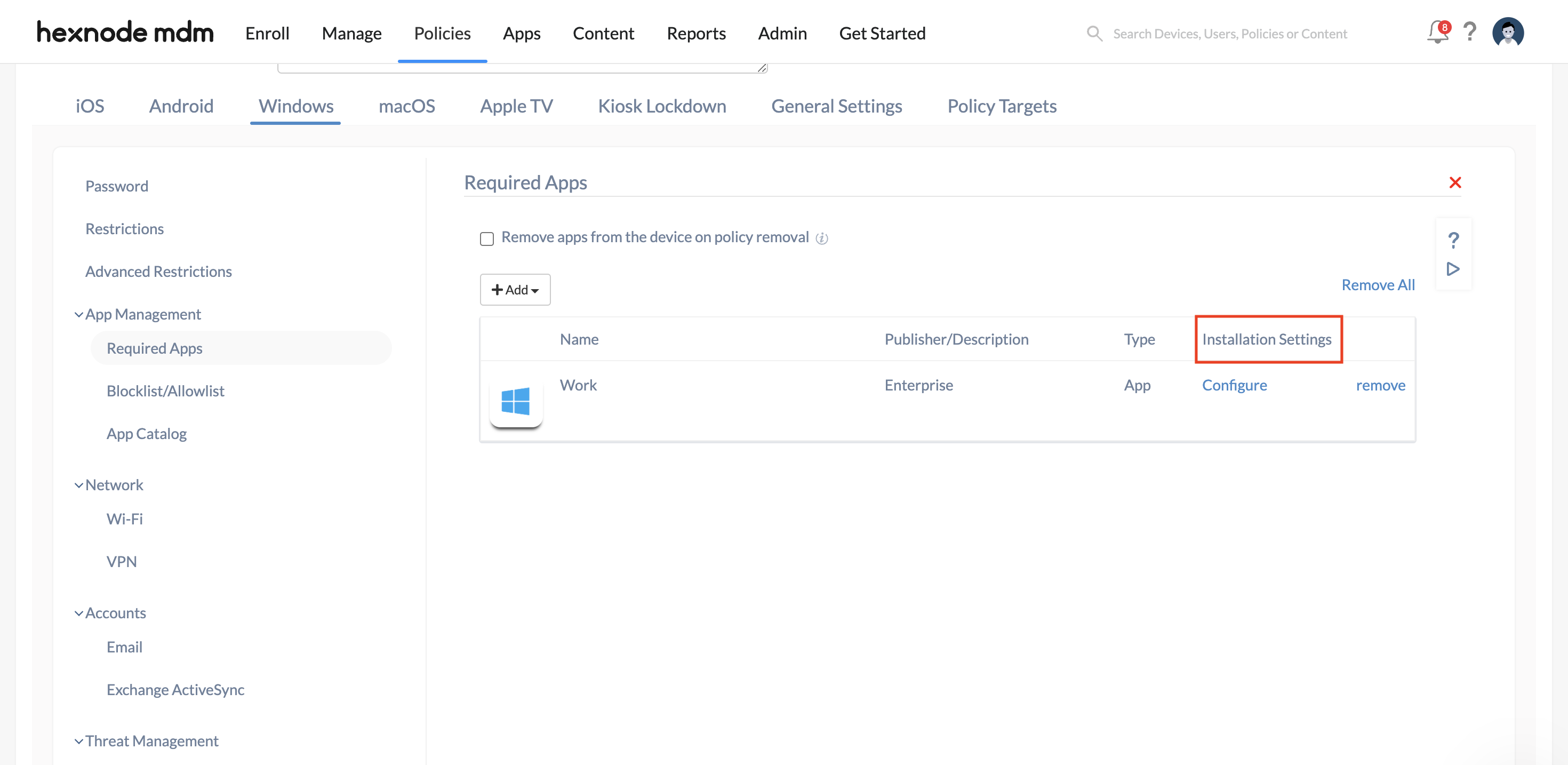 Configuring License Key for Windows Apps in Hexnode UEM 