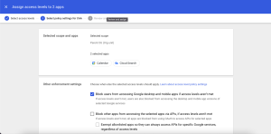 Configuring Other Enforcement settings to decide when access levels apply.