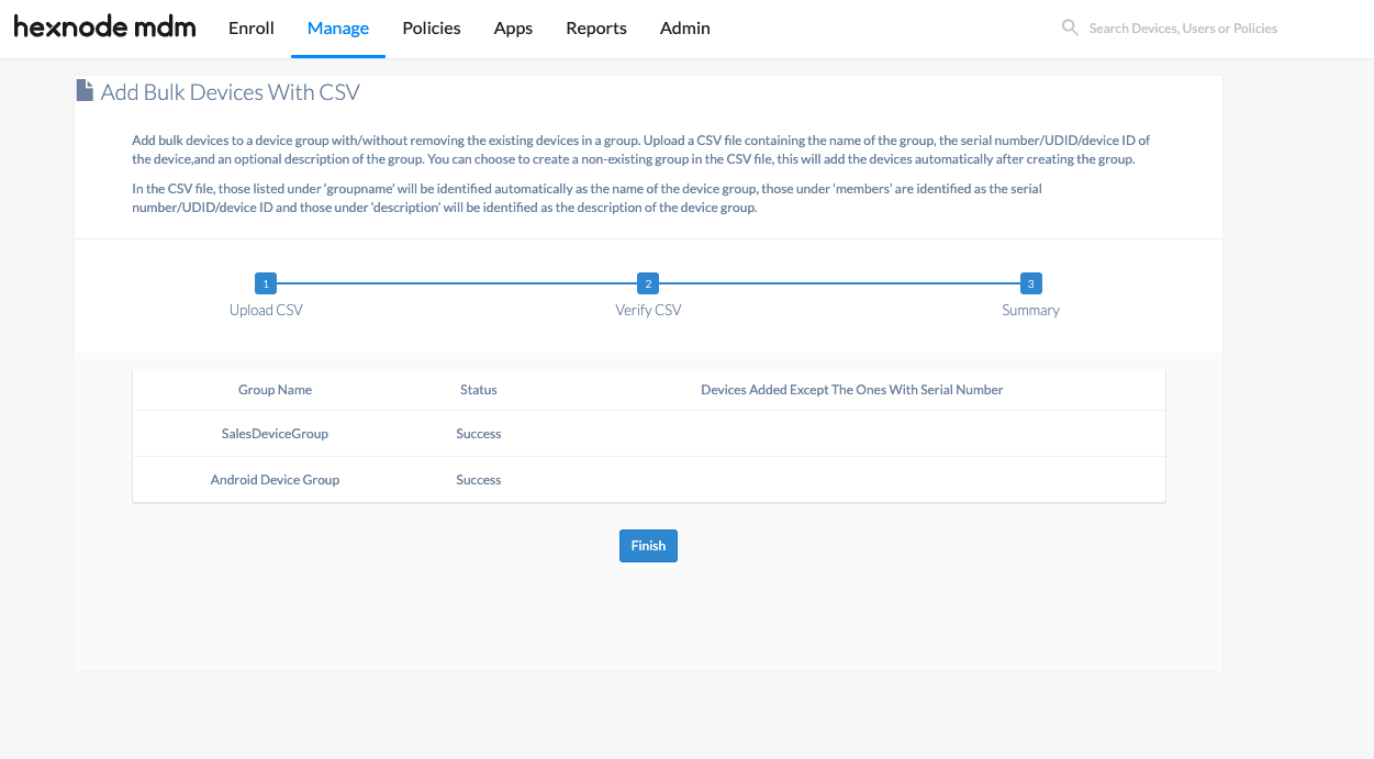 How To Add Device Groups Via Csv Hexnode Help Center